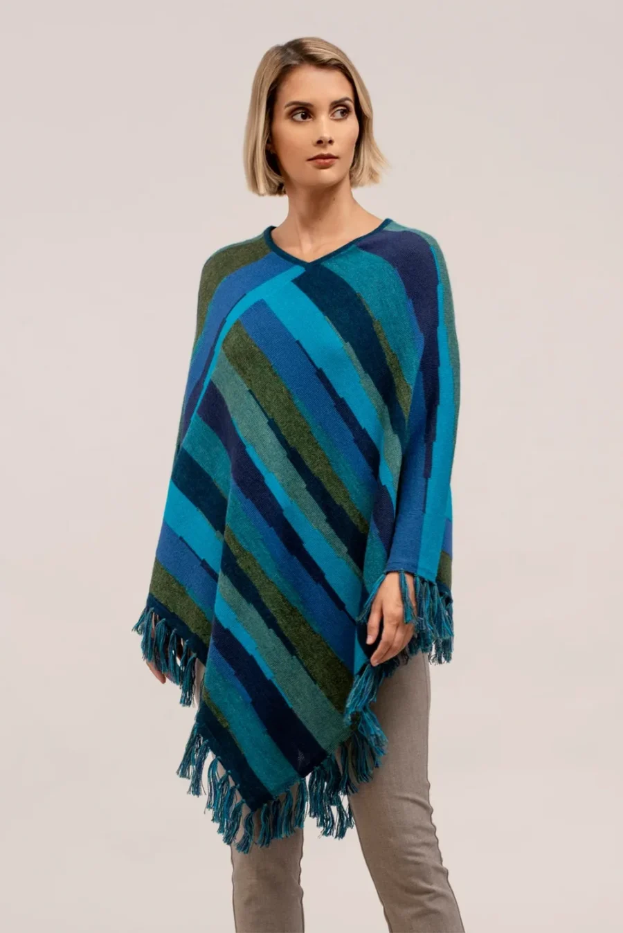 Poncho Saya Turquesa