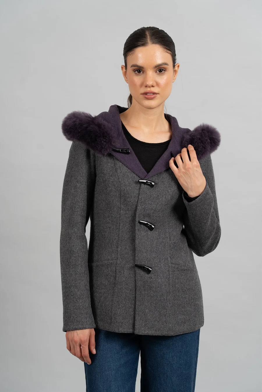 Saco Ariana Morado/Gris