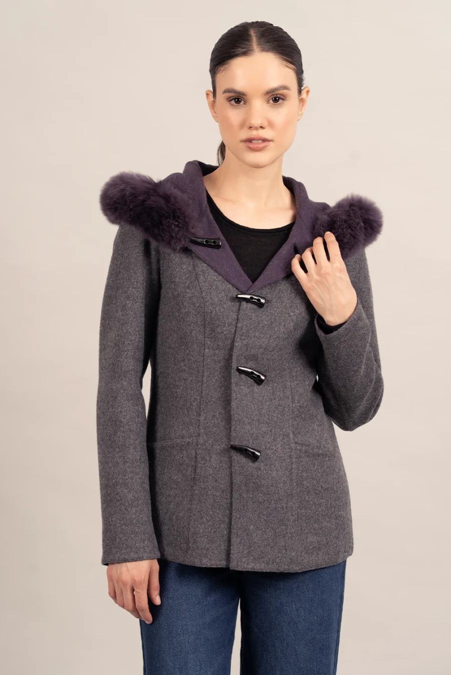 Saco Ariana Morado/Gris