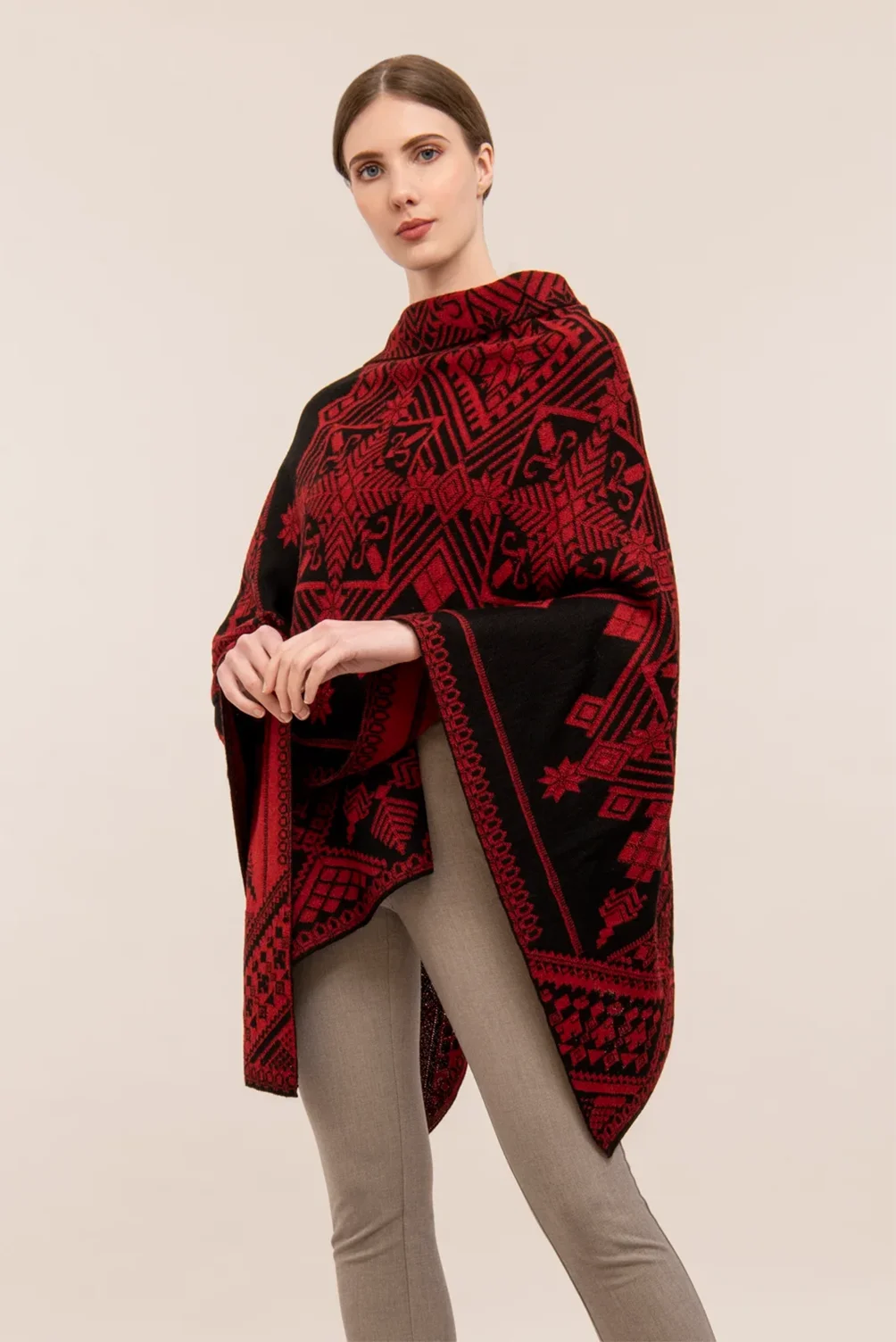 Poncho Cristal Rojo:Negro_2