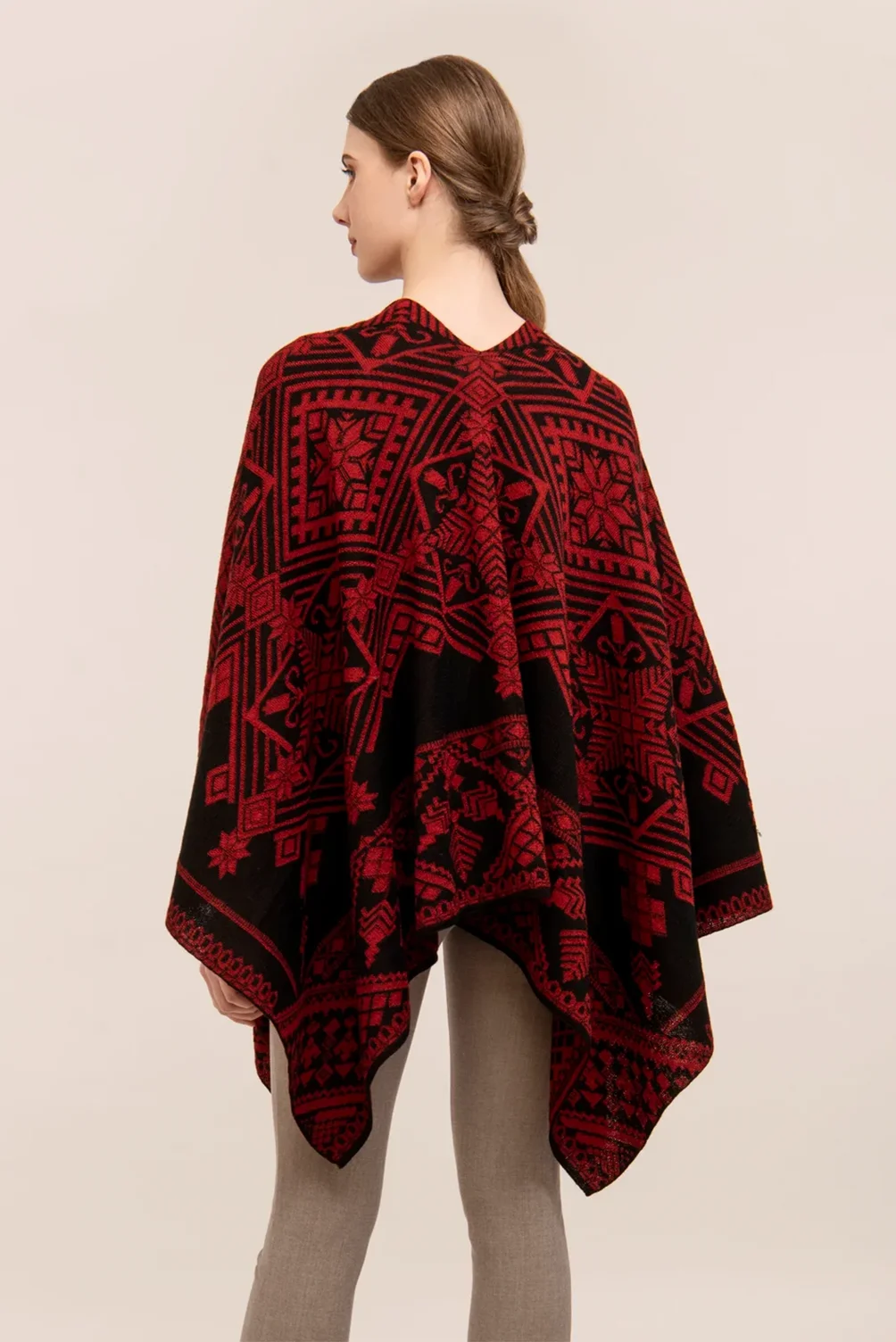 Poncho Cristal Rojo:Negro_3