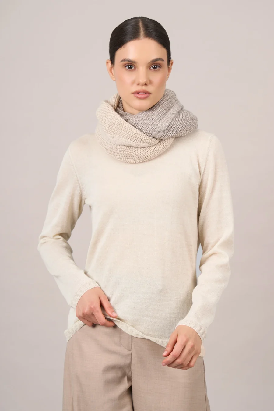 Mabel Beige Neck Warmer