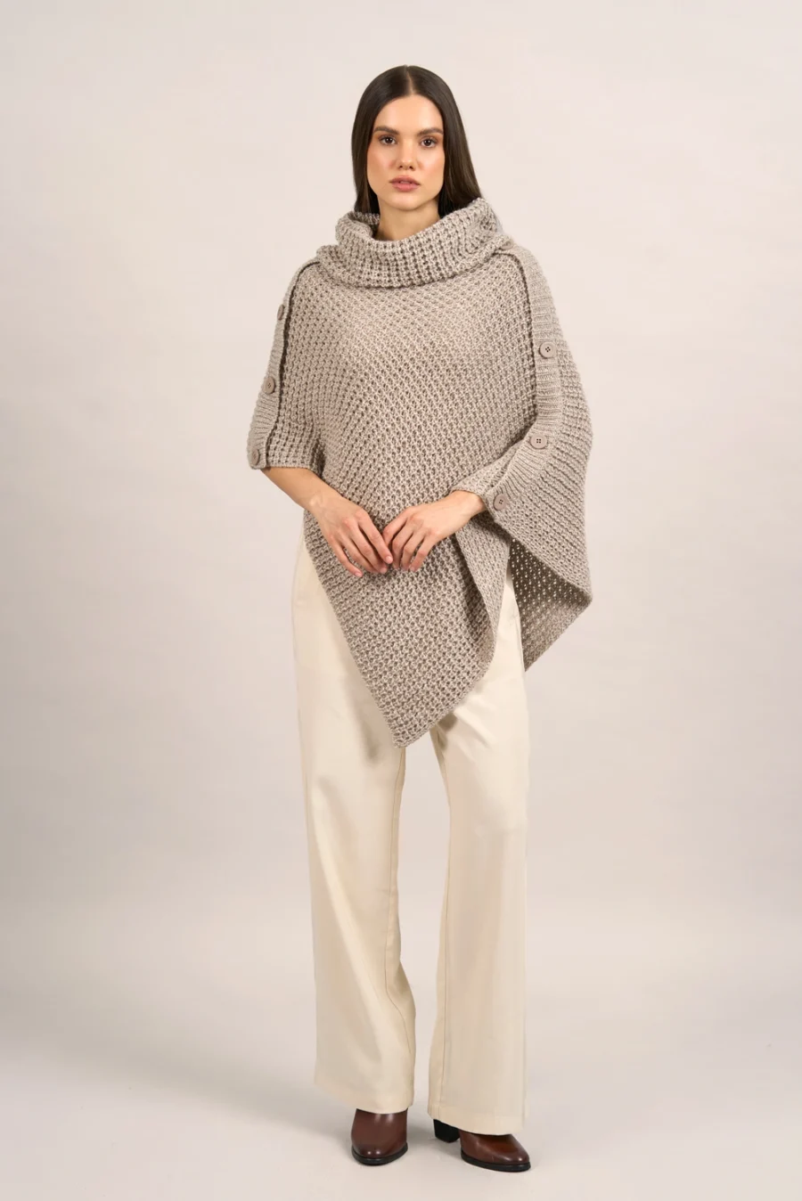Lucinda Beige Molinette Poncho