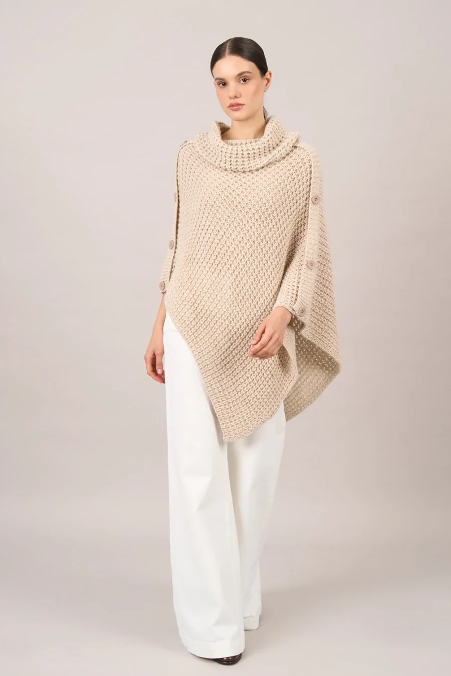 Lucinda Beige Poncho