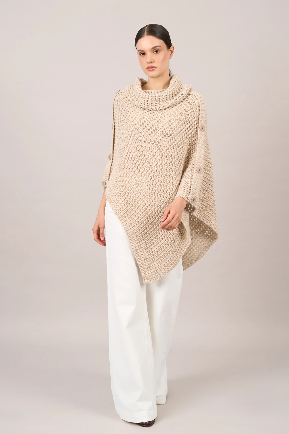 Lucinda Beige Poncho