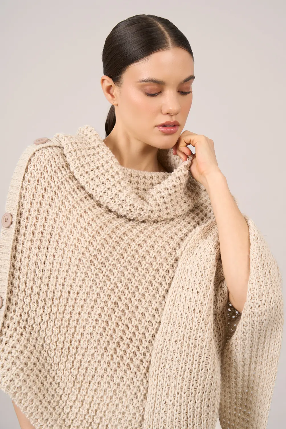 Lucinda Beige Poncho