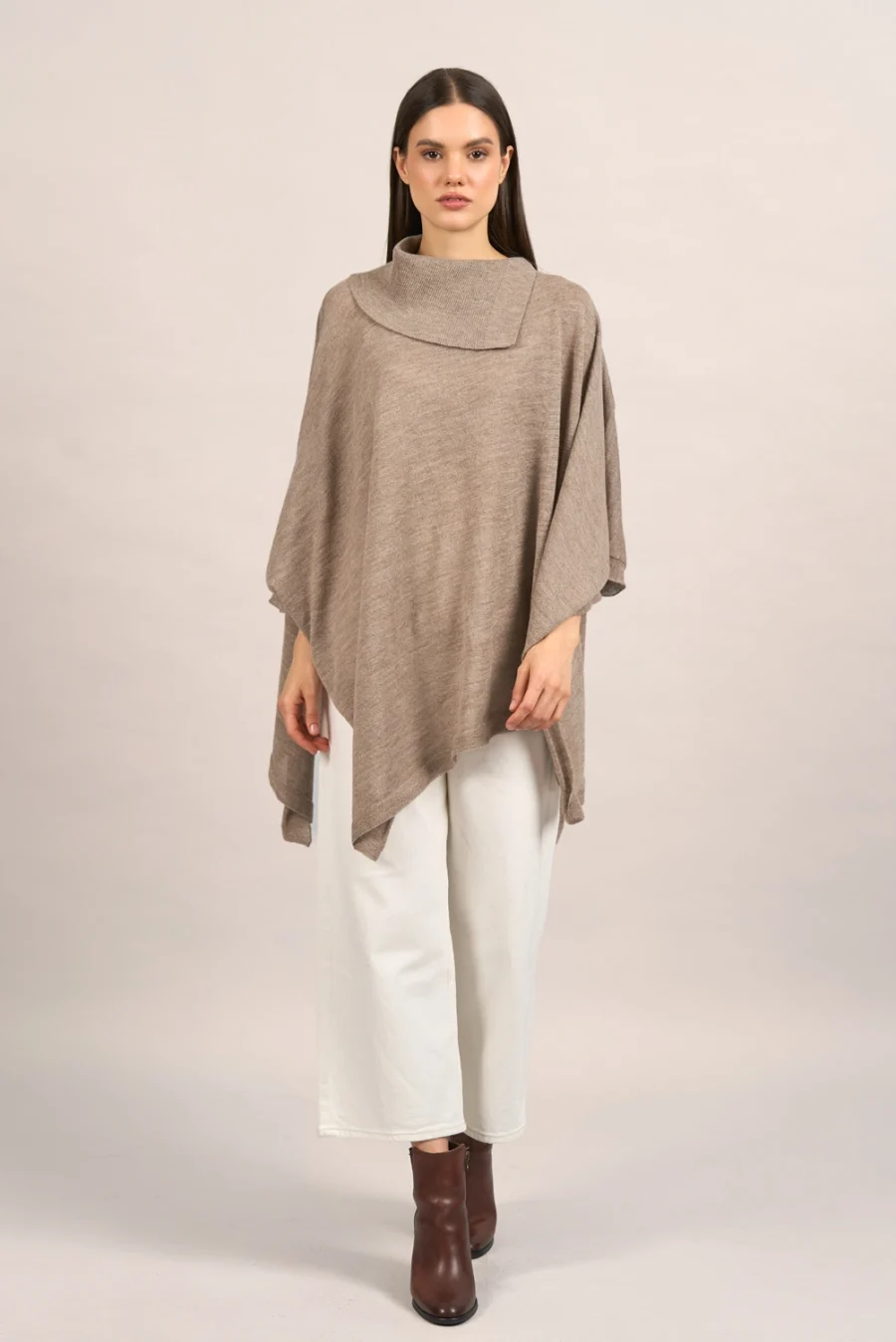 Melania Beige Poncho