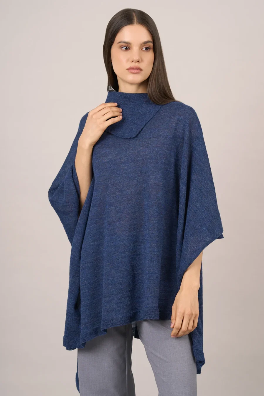 Melania Poncho – Denim Blue