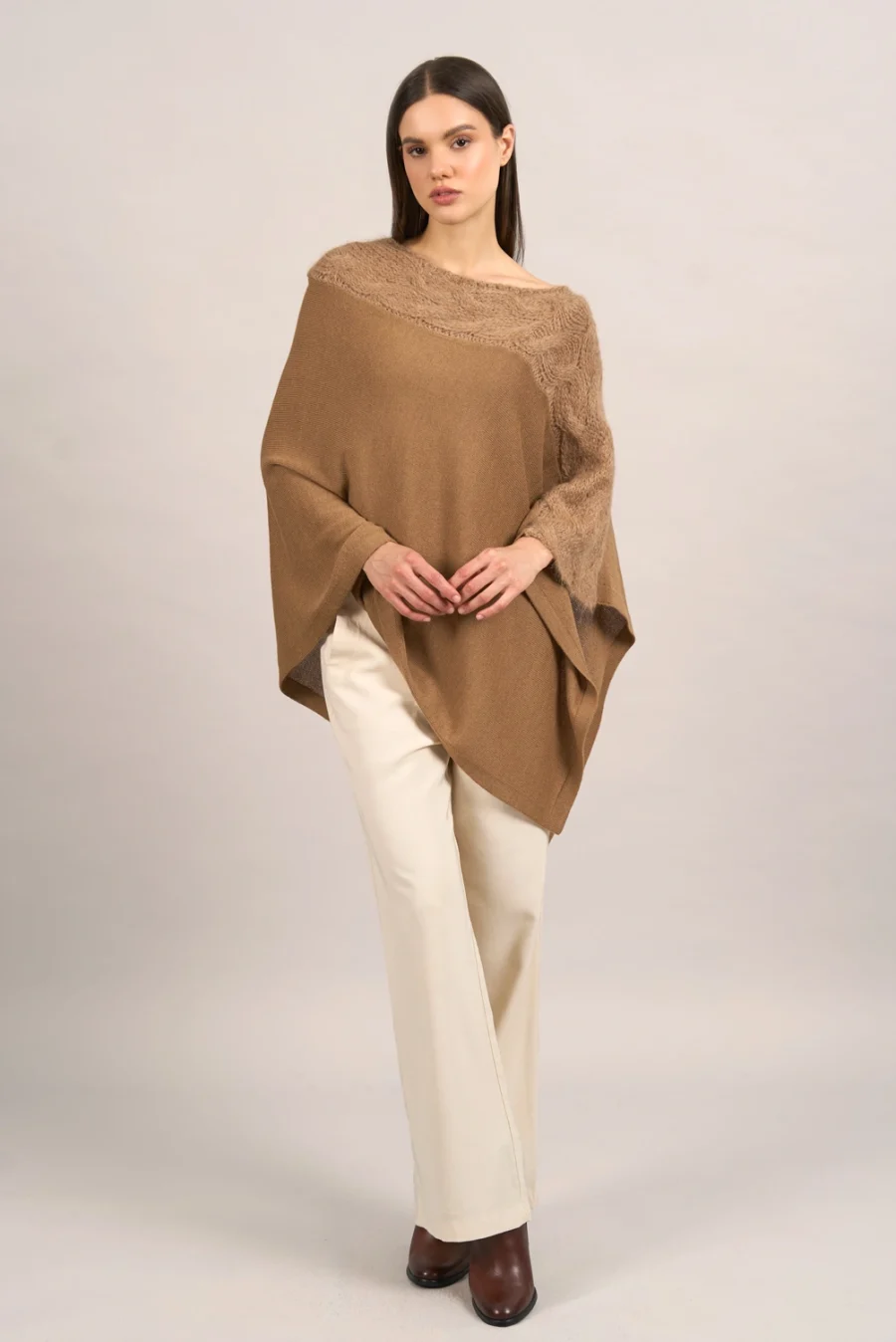 Sharon Beige Poncho