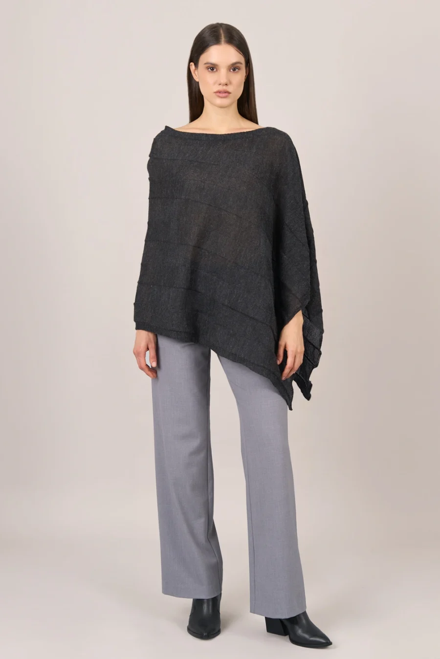 Thea Black Poncho
